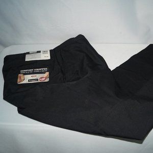 Haggar Comfort Equipped Dress Pants Mens 40 X 32 Black Plain Front Wrinkle Free